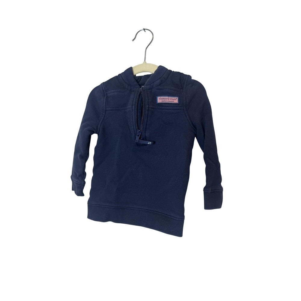Vineyard Vines Sweater Baby Boys 12-18 Months Blue Fleece 1/4 Zip Shep Shirt